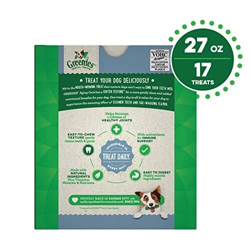 GREENIES Aging Care Large Dental Dog Treats 27oz 17 Count Chewy Natural Treats - Image 2 of 4