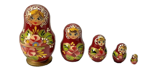 Russian Nesting Dolls hand painted Blonde Haired vintage