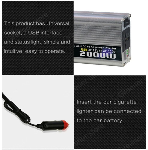 Inversor de potencia de onda sinusoidal pura 500W-2000W 12V/24V/48 DC a 110V 220V convertidor de CA - Imagen 6 de 18