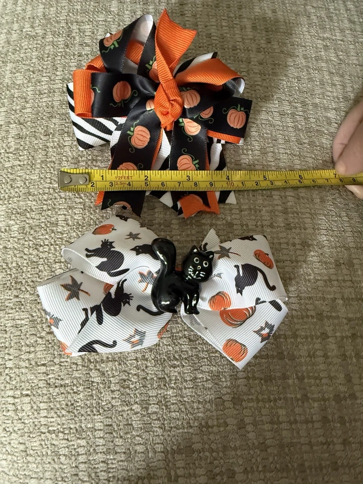 HALLOWEEN ARCO PARA EL PELO, CAÍDA Hecho a mano Arco para el cabello Clip de cocodrilo (2) Foto 4 de 4