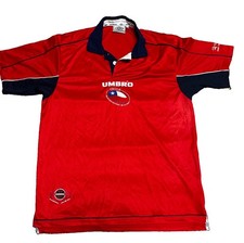 VTG 2000 2001 Umbro Chile Home Jersey Size L Red Soccer Football Shirt Mens