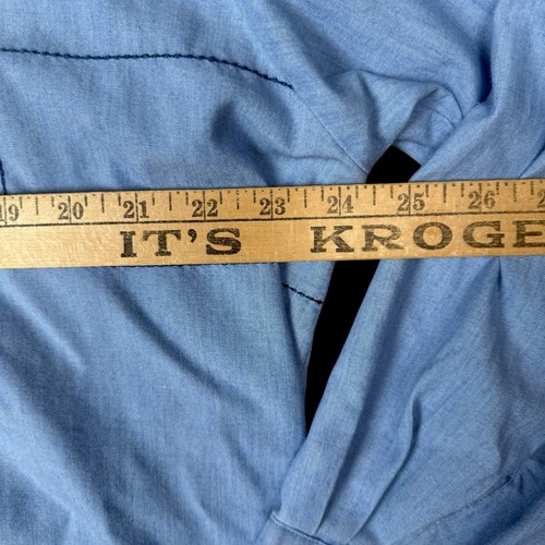 Camicia Koret City Blues Denim Chambray 18W Misto Cotone Ricamata Giardiniere - Foto 6 di 9