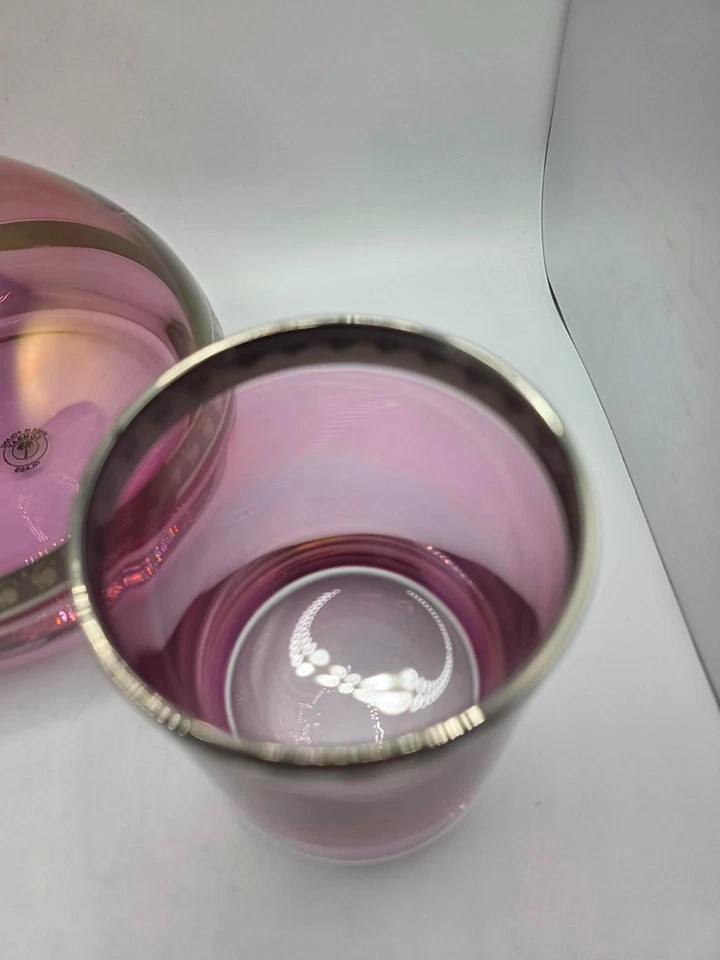 Junto à Garrafa Tumble Up Vidro Bombaim Roxo feito na Polônia com Vidro 6,75" - Imagem 3 de 4