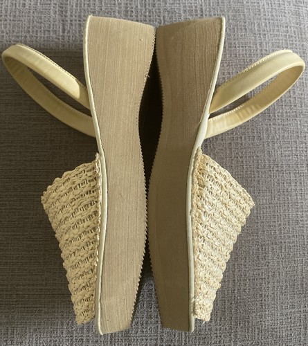 Sandalia REACTION KENNETH COLE para mujer tejido de vidrio fino natural cuña sin cordones talla 7 - Imagen 6 de 11