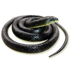 Realistic Fake Rubber Snake Toys Black That Look Real Prank Stuff Cobra 49 Inch