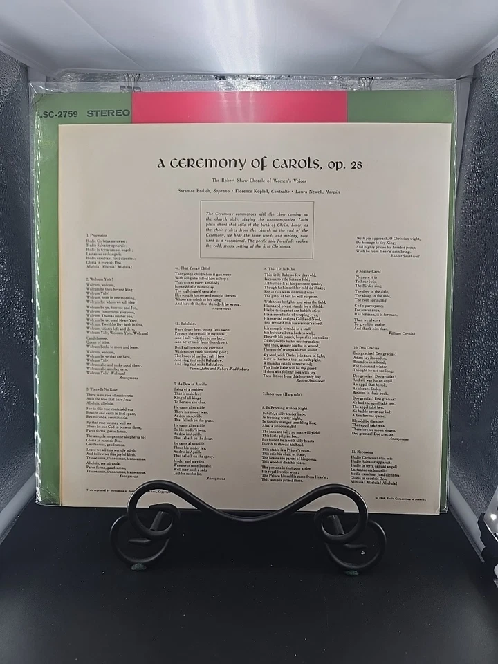 Пластинка долгоиграющая A Ceremony Of Carols Rejoice In The Lamb The Robert Shaw Corale 1964 EX/EX - Изображение 3 из 4