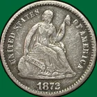 1872 Seated Liberty Half Dime Choice Very Fine VF+/XF Coin #37251