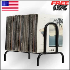 Vinyl Record Storage Holder For 110 Albums, Record Organizer Stand, Black