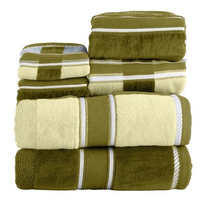Lavish Home 6-teiliges komplettes Badetuch-Set? Luxuriös einfarbig und gestreift