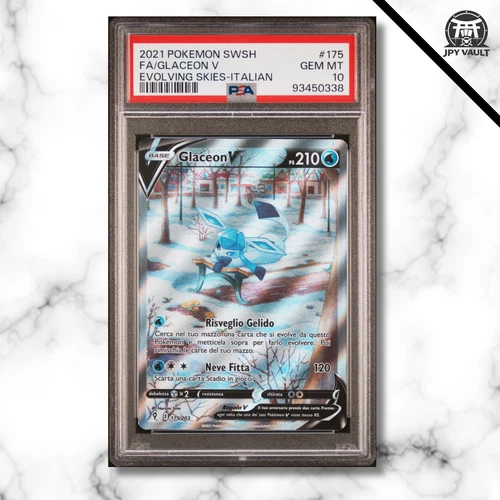 Pokemon Card Italian - Glaceon V #175 - IT-Evolving Skies - PSA 10 GEM MINT
