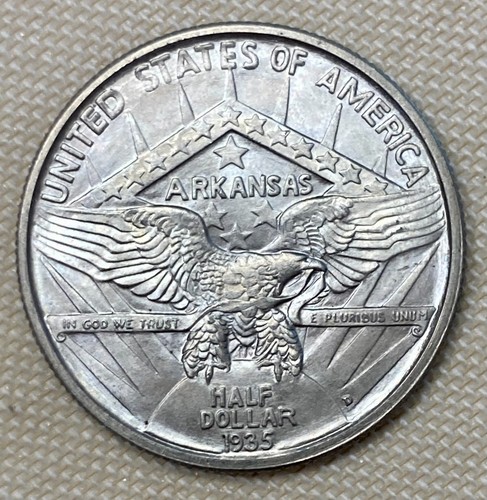 Very Nice BU 1935 D Arkansas Commemorative Half Dollar - Picture 5 of 5