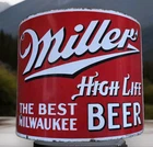 BEER SIGN MILLER HIGH LIFE VINTAGE UTILITY POLE PORCELAIN ENAMEL OVER STEEL