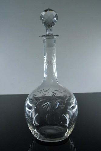 ART DECO GRAND CARAFE A VIN CRISTAL TAILLE ET GRAVE EN AIGUILLE MEISENTHAL - Bild 18 von 19