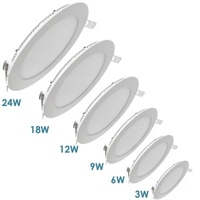 DEPMOG Panel LED Foco empotrable Lámpara empotrable Lámpara de techo Plano Redondo Foco empotrable 230V