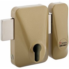 Verrou en applique de sûreté - pour cylindre européen - Finition inox VACHETTE