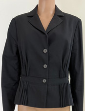 Carolina Herrera Black Elegant Blazer Made in Italy Size 14 Wool Blend