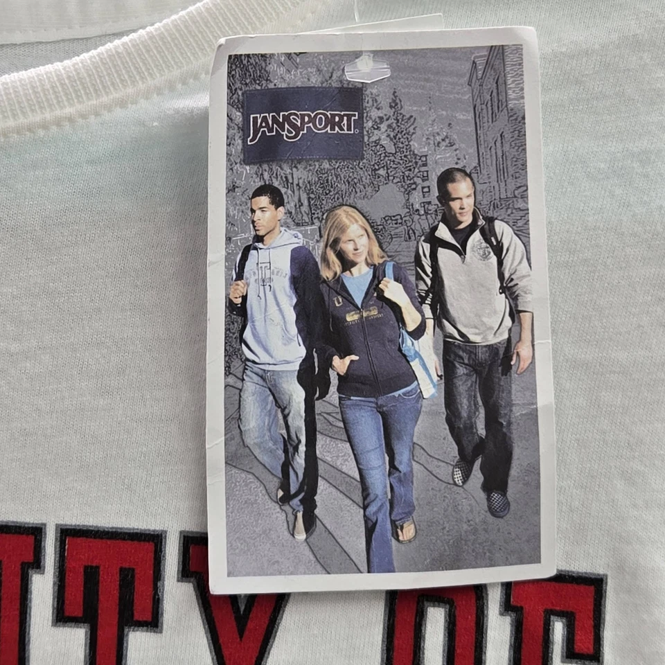 VINTAGE University Of Utah Utes Women Shirt L White Jansport Long Sleeve NWT - Image 4 of 4