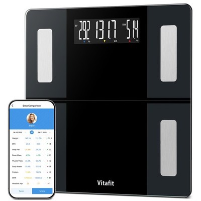 550lb Smart Bathroom Scale for Body Weight, High Precision in 0.1lb Assured by W