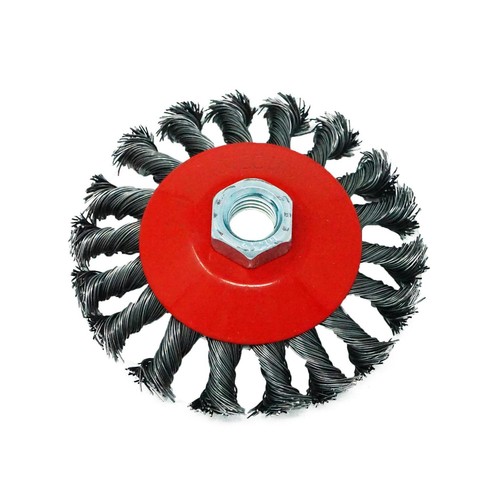 Rueda de alambre de nudo giratorio de 4 piezas 100 mm 4" cepillo para amoladora angular eliminación de óxido exfoliante Reino Unido - Imagen 7 de 11