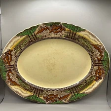 Myott Son & Co Hanley England's Countryside Scalloped 14.75”Oval Serving Platter