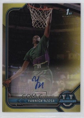 2021-22 Bowman U Chrome Prospect Yellow Refractor /75 Yannick Nzosa Auto 6o3