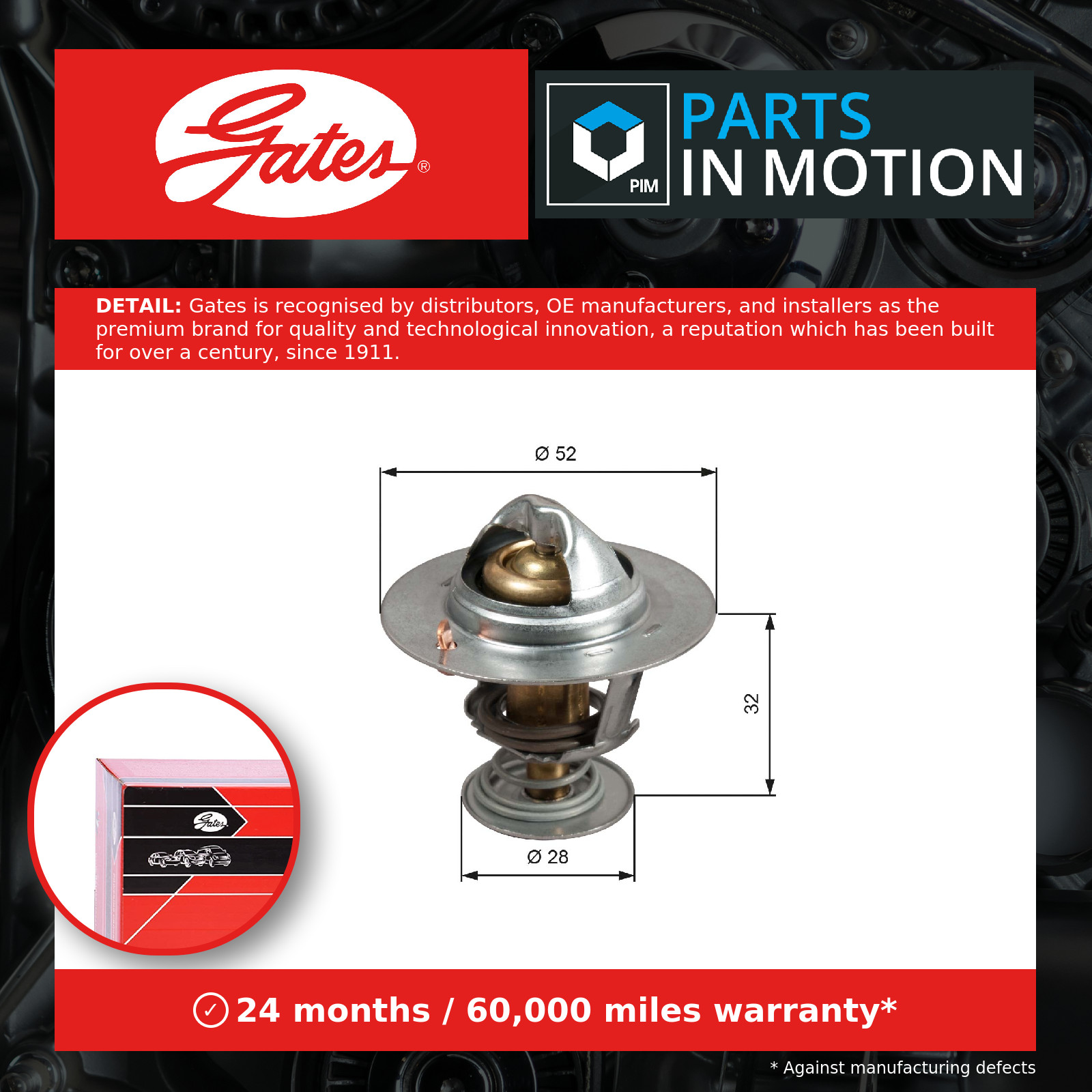 Upper GATES TH50292G1 Thermostat, coolant for FORD,FORD AUSTRALIA - Image 5