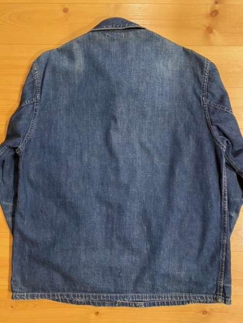 US Army 40s Vtg Denim Work Jacket Coverall 2 Pockets Metal Buttons Men's Outer image 2