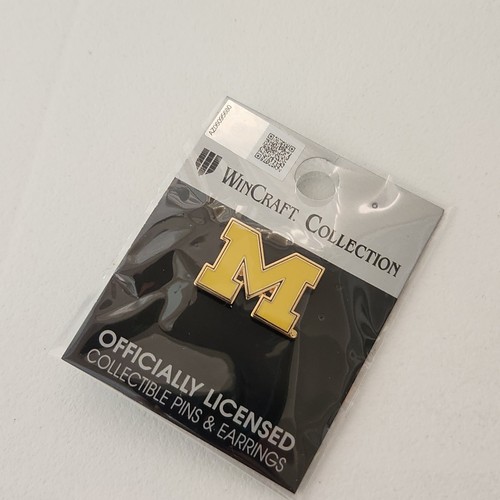 MICHIGAN WOLVERINES FOOTBALL Block M Logo Lapel Pin NIP - Picture 2 of 5