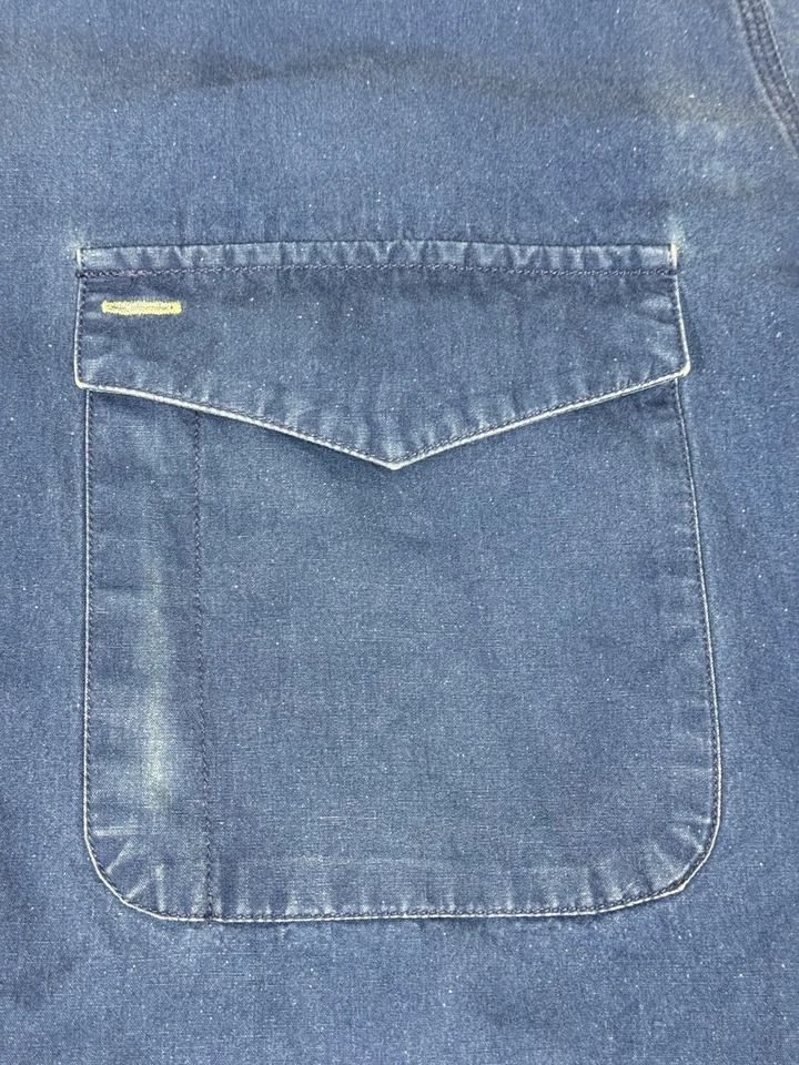 Vintage 1970 Patagonia Heavy Cotton Button Up Workwear Purple Faded Heavy L 31 - Image 4 of 4