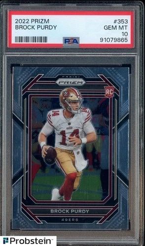2022 Panini Prizm #353 Brock Purdy San Francisco 49ers RC Rookie PSA 10 GEM MINT