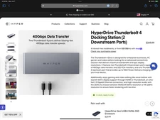 Hyper Hyperdrive Thunderbolt 4 Docking Station New Unused OPEN BOX (HDTB4D-US)