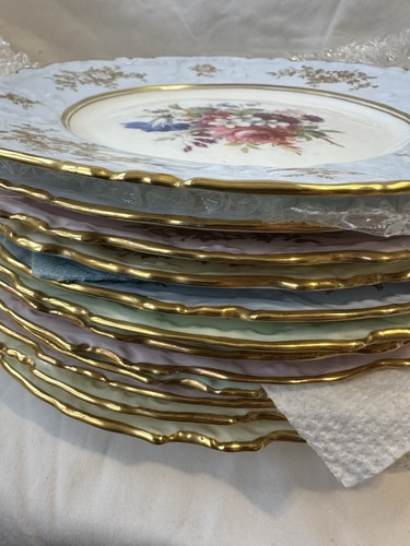 Vintage Hammersley & Co. Bone China Floral cabinet Plate Signed F. Howard 12pc - Picture 12 of 15