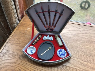 Vtg Chinese Calligraphy Writing Box Set Never Used