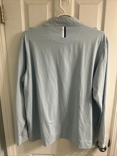 Rhoback Mens Performance Qzip 1/4 Zip Q-Zip White and Blue Striped 3XL XXXL EUC - Picture 4 of 5