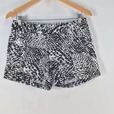 Calvin Klein shorts womens US 4 aus 10 black whtie geometric zip cotton 125307