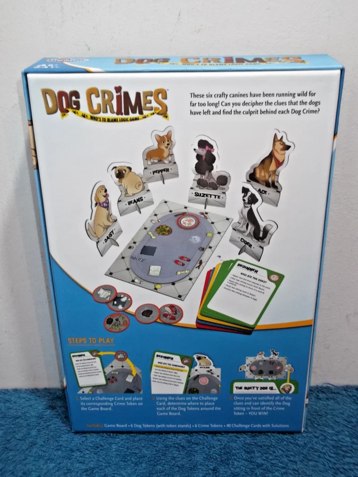 DOG CRIMES - LOGIC GAME - AGE 8+ - UNUSED, CONTENTS SEALED, RARE - Image 4 of 4