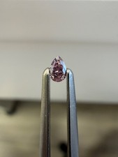 Pink Diamond Natural Color 0.09 Carat Loose CGL Certified Pear Cut VS2 Clarity