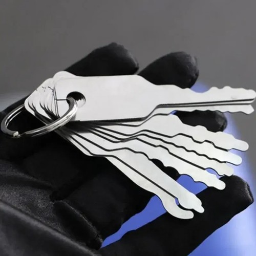 10Pcs Stainless Steel Master Key Skeleton Lock Shape Emergency Tool Replacement - Picture 10 of 10