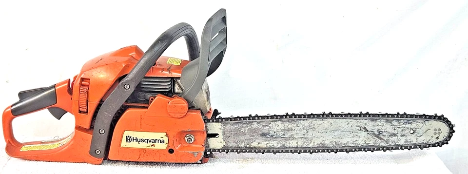 Husqvarna 445 Chainsaw runs well see video watch it run Read Description - Image 2 of 4