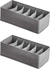 Amazon Basics Underwear Dresser Drawer Organizers, Pack of 2, Gray 