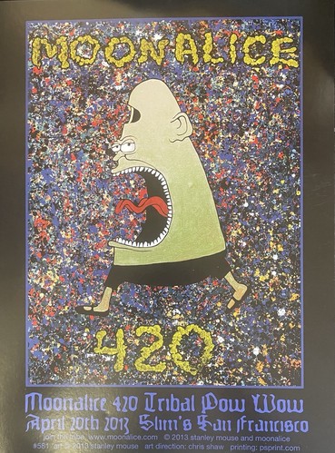Póster MoonAlice 2013 420 Pow Wow Slims San Fran Stanley Mouse 17 3/4 X 13 - Imagen 1 de 2