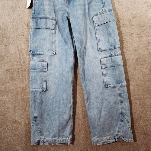 Denim Forum 90s Millie Cargo Baggy Jeans Blue Cotton NWT Size 26w - Picture 5 of 9