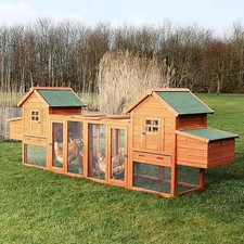 Outdoor Chicken Coop for 4-8 Chickens Wooden Hen Rabbit House Poultry Pet Hutch