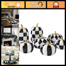 7PCS Decorative Pumpkins Set - Halloween  Fall Table Decor, Seasonal Home Accen