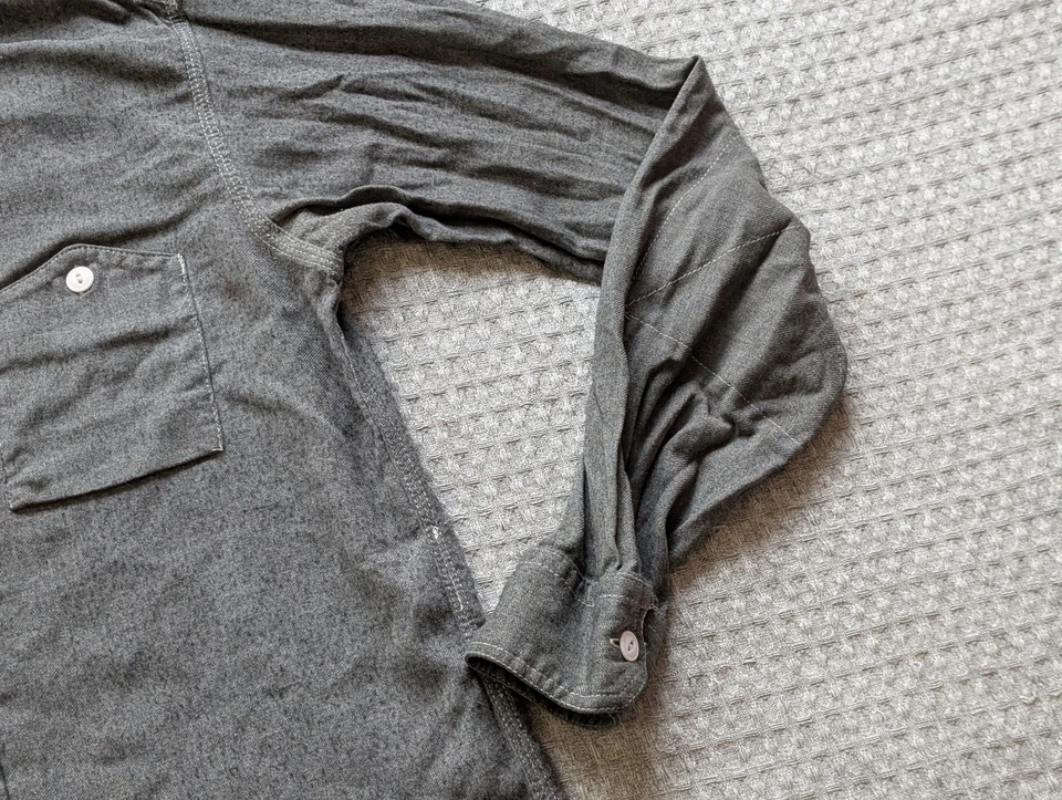 Рубашка мужская Engineered Garments небольшая серая фланелевая рабочая одежда сделано в США - Изображение 4 из 4