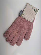 Grass Roots BATH AND SHOWER Exfoliating Gloves - 1 Pair Pink New