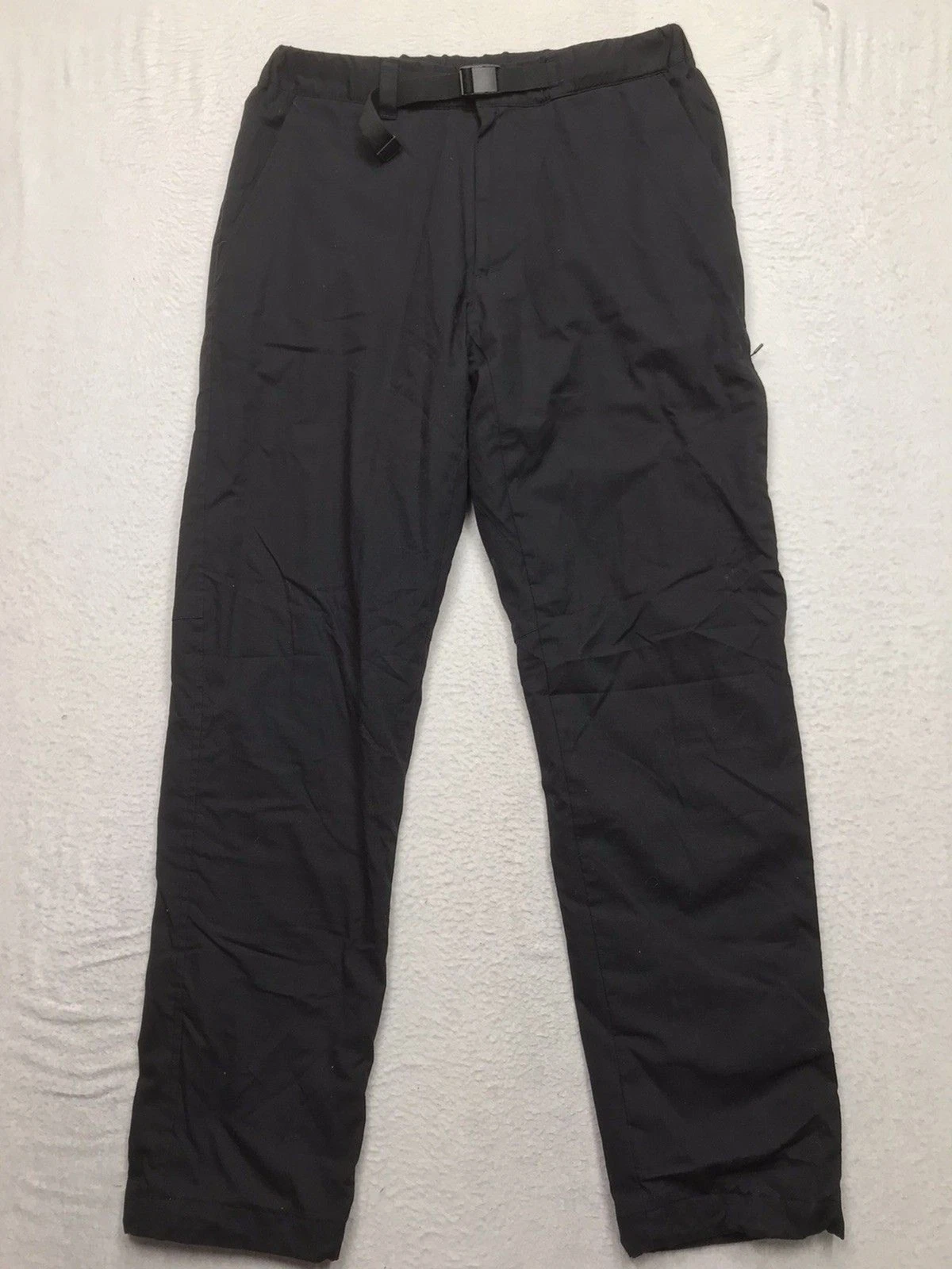 UNIQLO Heattech Pants Men S (32x32) Black Fleece Line Jogger Rip Stop Belted
