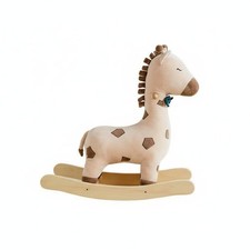 Girafe à Bascule En Bois et Peluche Design Nordique pour Décoration Intérieure