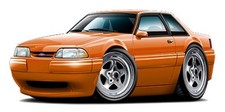 1987-93 Ford Mustang LX Fox Body Cartoon Cars...