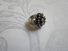Rare Vintage Signed Beckmann Sterling Silver Beaded Ring Mexico Size 7 VGC